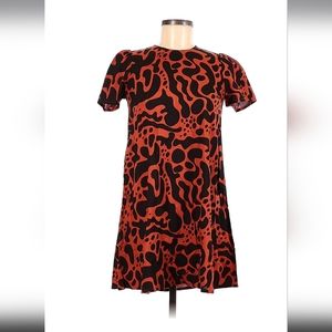 Nooworks black and orange mini dress small